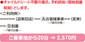 ご乗車地から30分→2,520円